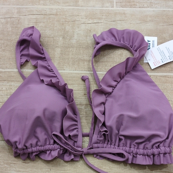 Old Navy Other - NWT- Old Navy Purple Ruffled Bikini Top.